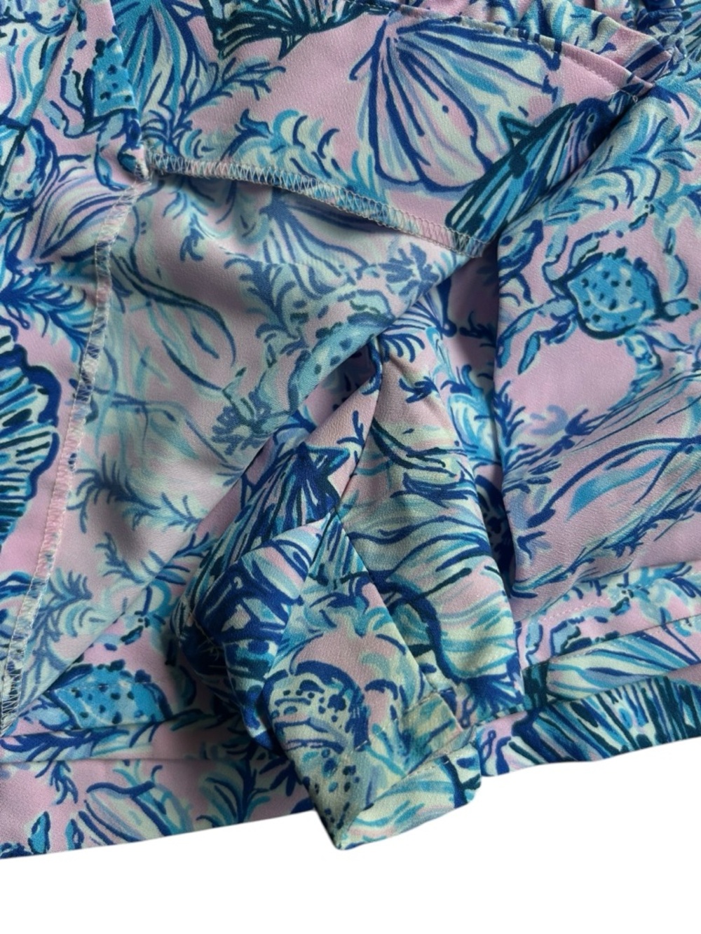 Lilly‎ Pulitzer Zenon Ruffle Romper Magnolia Lilac  Pink & Blue Floral Size 8 - Picture 8 of 10